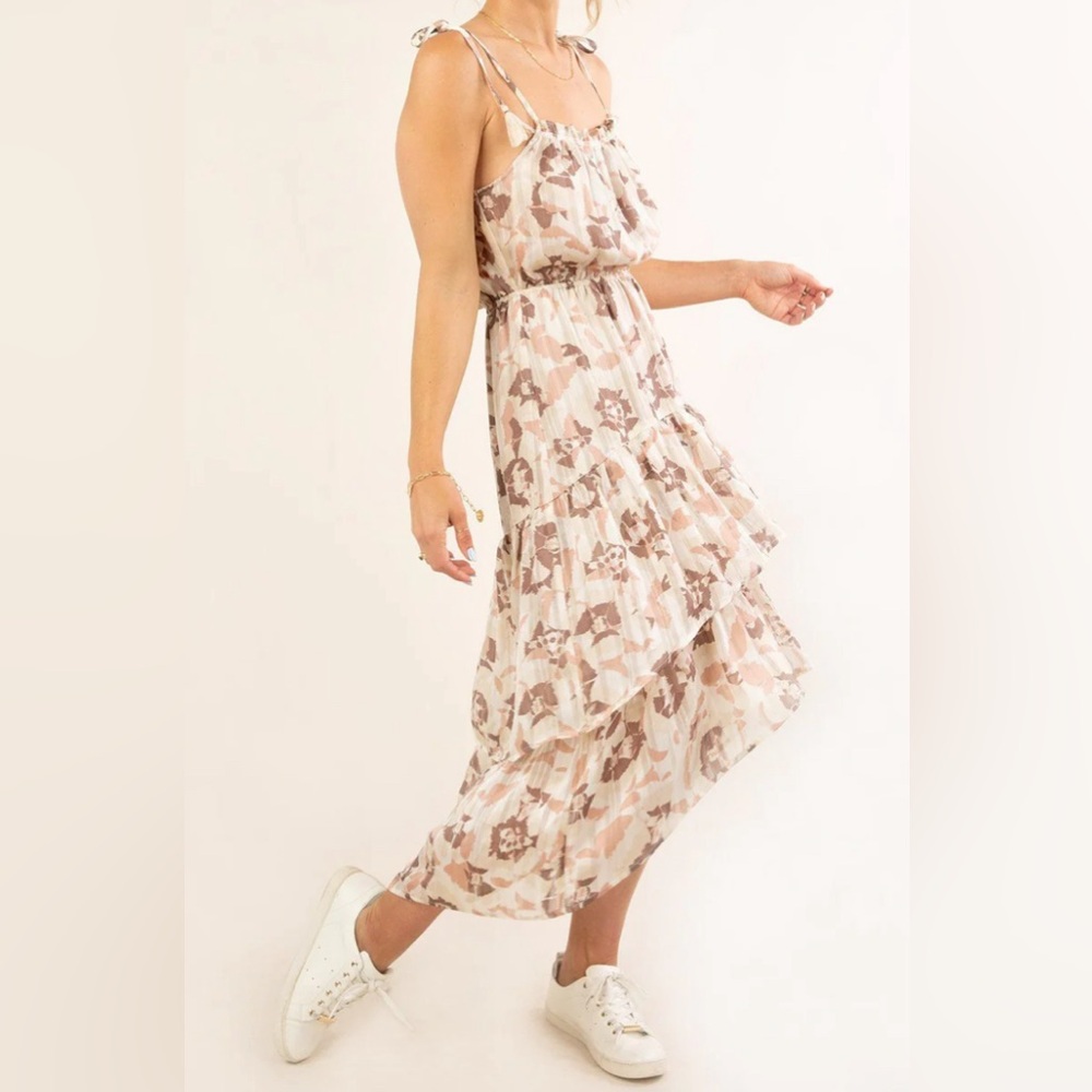 Lovestitch size Small dress with tie‎ straps. Neutral colors.
